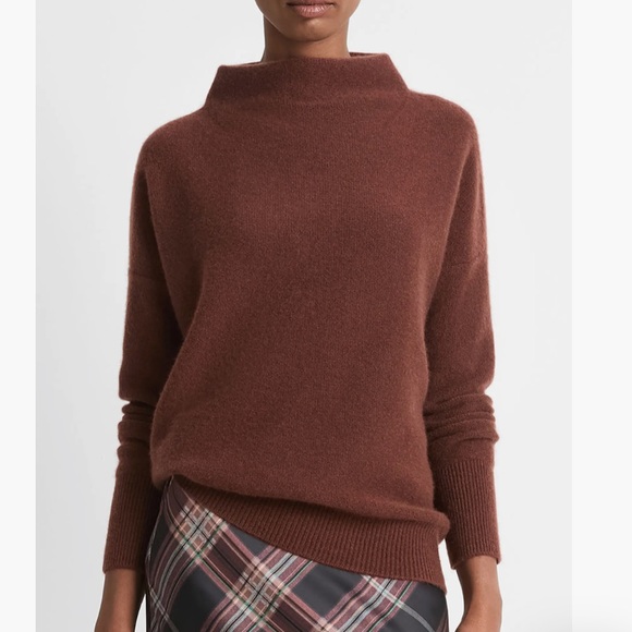 Vince Boiled Cashmere Funnel Neck Pullover Sweater - Picture 1 of 4